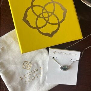 Kendra Scott Silver Necklace with Abalone Stone